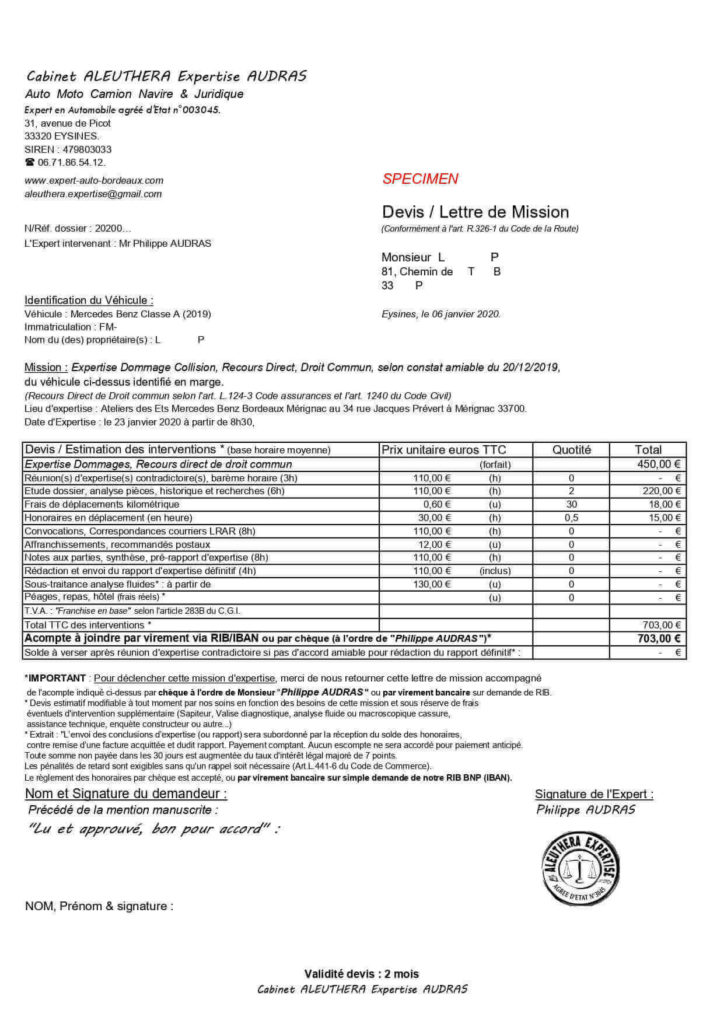 expert-auto-bordeaux-recours-direct-droit-commun-mercedes-benz